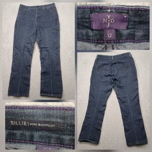 NYDJ‎ Billie Mini Bootcut Jeans Women's 12 Dark Wash Denim Stretch Lift Tuck